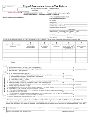 Brunswick City Tax Return