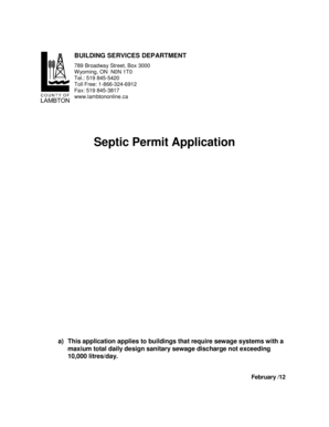 Septic Permit Application