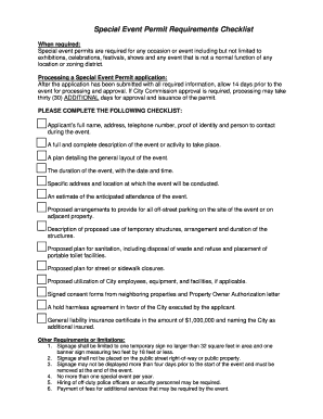 Special Event Permit Application