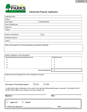 Scholarship Program Application Form