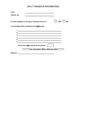 Parcel Transfer Information Form