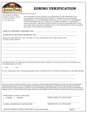 Zoning Verification Form