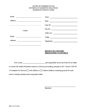 Motion to Convert Dissolution to Divorce