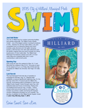 Hilliard Municipal Pools Membership Application