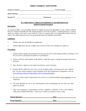 Ohio Credit Flexibility Application