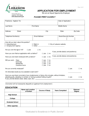Employment Application Form