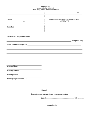 Affidavit in Aid of Execution