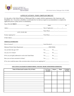 Employment Application Form