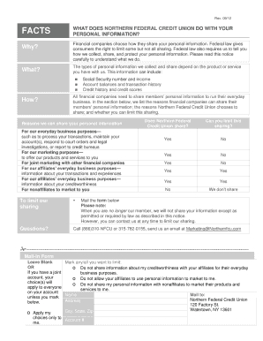 Northern Federal Credit Union Privacy Notice