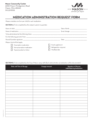 Medication Administration Request Form