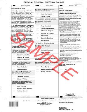 Ohio General Election Ballot