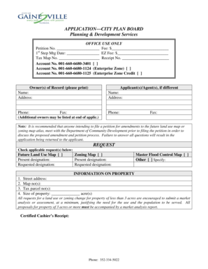City Plan Board Application
