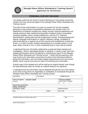 Georgia Peace Officer Certification Application
