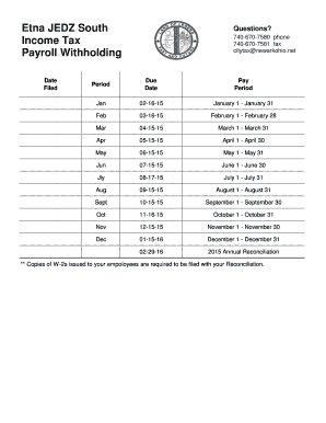 Etna JEDZ South Tax Withholding Form