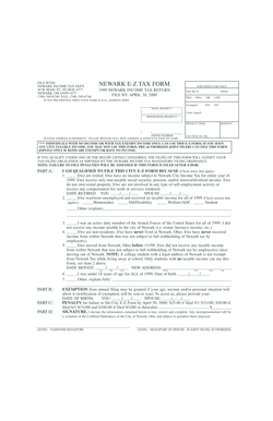 Newark E-Z Tax Form