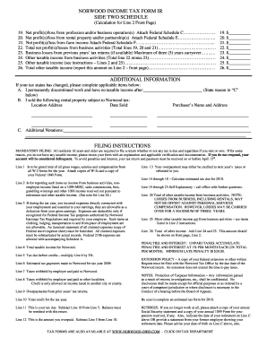 Norwood Income Tax Form IR