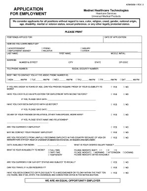 Employment Application Form