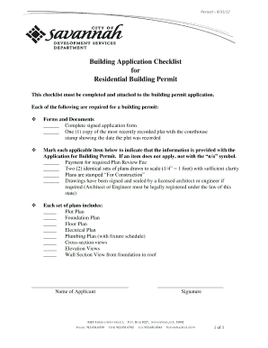 Residential Building Permit Application Checklist