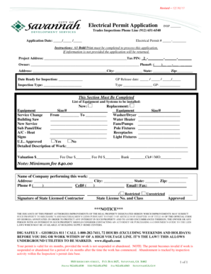 Georgia Electrical Permit Application