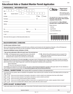 Educational Aide or Student Monitor Permit Application