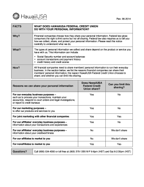 HawaiiUSA Federal Credit Union Privacy Notice