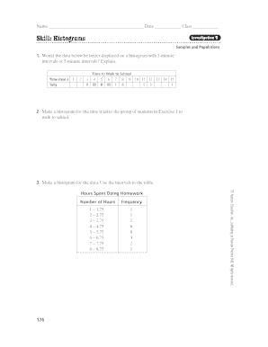 Histogram Investigation Worksheet