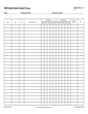 1810 US Federal Census Form