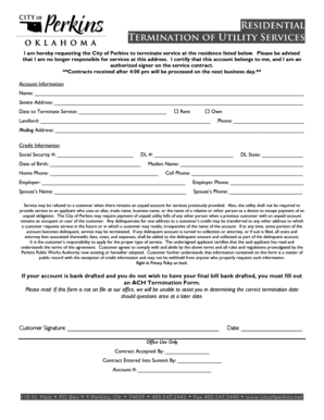 Utility Service Termination Request