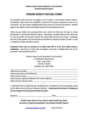 Western Payne County Ambulance Benefit Refusal Form