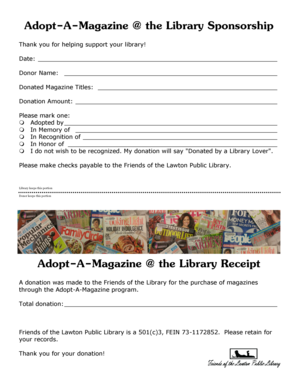 Adopt-A-Magazine the Library Sponsorship - cityof lawton ok