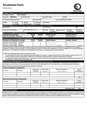 Employee Benefits Enrollment Form