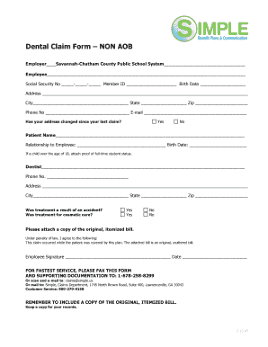 Dental Claim Form