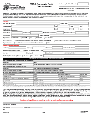 Morton Community Bank Commercial Credit Card Application