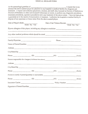 Medical Release Form