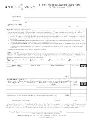 Flexible Spending Account Claim Form