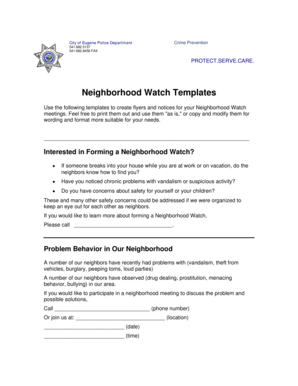 neighborhood watch flyer templates