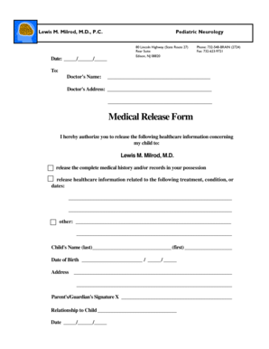 Medical Release Form
