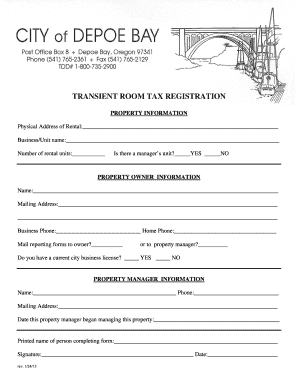 Transient Room Tax Registration