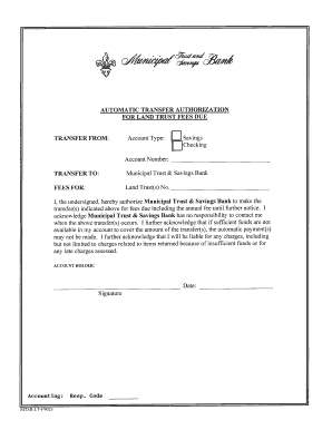 Automatic Transfer Authorization for Land Trust Fees