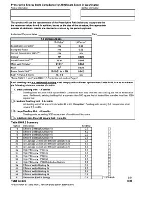 Fillable Online Prescriptive Requirements 9-07 Energy code prescriptive ...