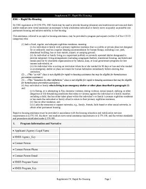 ESG Rapid Re-Housing Application