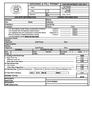 Grading & Fill Permit