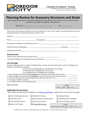 Planning Review for Accessory Structures and Sheds