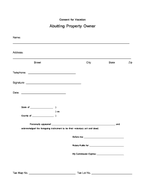 Abutting Property Owner Vacation Consent