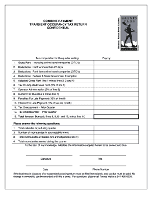 Transient Occupancy Tax Return