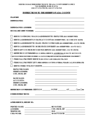 Idaho Civil Garnishment Instructions