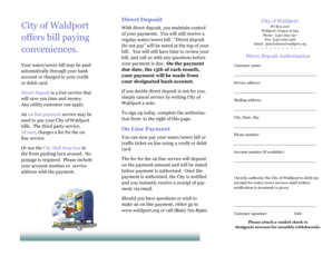 City of Waldport Direct Deposit Authorization