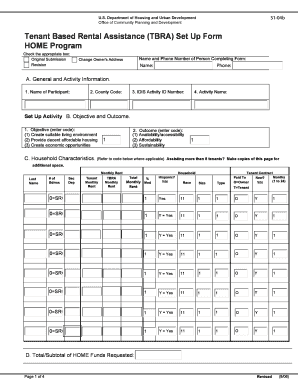 Tenant Based Rental Assistance Set Up Form