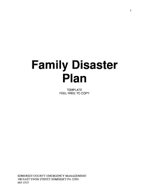 Family Disaster Plan Template