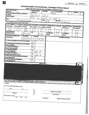 Pennsylvania Campaign Finance Report